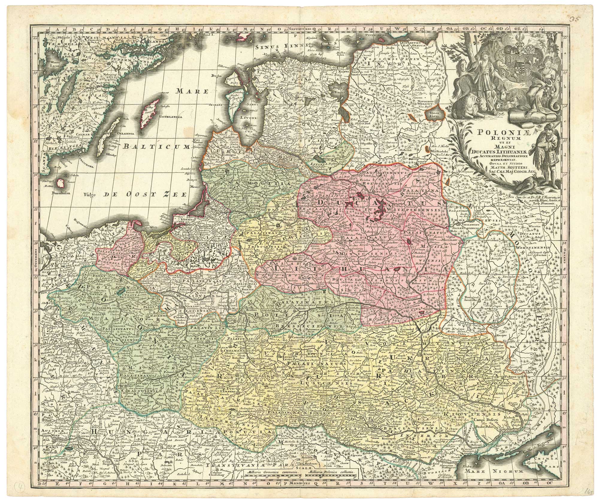 18th century map of the Polish-Lithuanian Commonwealth