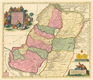 Antique map of the Holy Land in Biblical times by Mortier