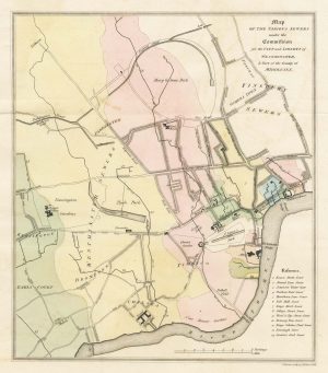 Antique map of the sewers of London by Bacon