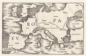 Antique map of Europe by Solinus