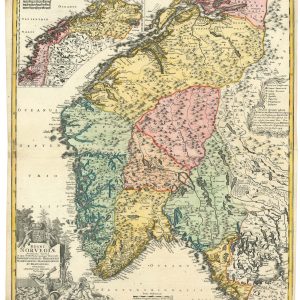 Antique map of Norway by Homann