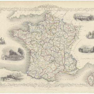 Antique map of France by Tallis
