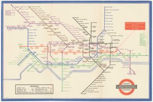 An early example of the iconic map of the London Underground by Beck
